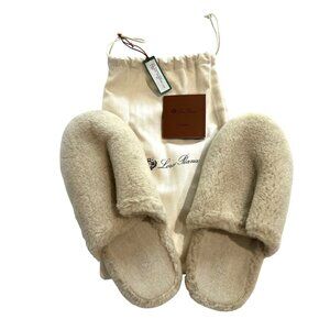 Loro Piana Wintercozy Cashmere and Silk Slippers in Ancient Paper